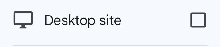 Example of Desktop Site setting in Chrome